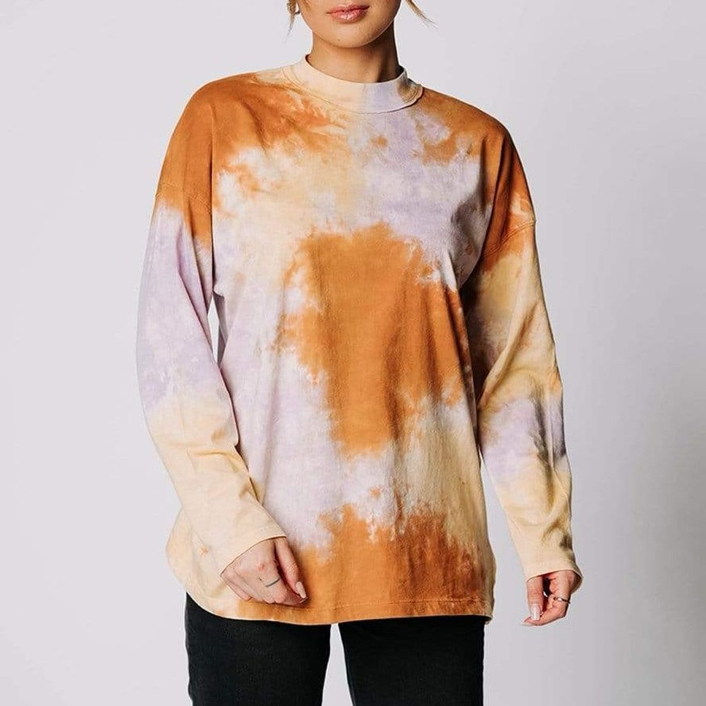 Free People Be Free Tie-Dye Tee Lilac Woods S
